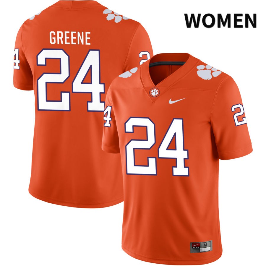 Women's Clemson Tigers Hamp Greene #24 College Orange NIL 2022 NCAA Authentic Jersey Breathable NKO86N7A